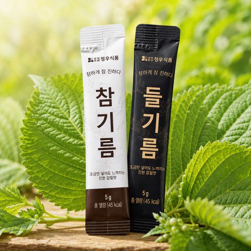 청우 참진한 참기름 스틱 5g 500개 + 들기름 스틱 5g 500개 세트 캠핑 휴대용 여행용 일회용의 썸네일